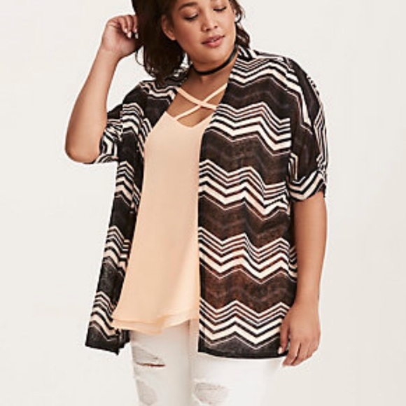 torrid Sweaters - Torrid Zig Zag Striped Cardigan